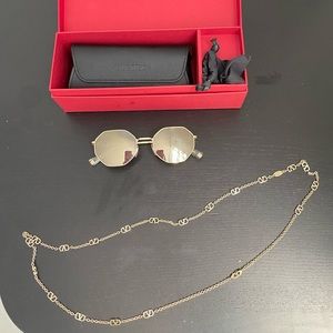 Valentino 52 mm mirrored chain geometric sunglasses. Only worn few times